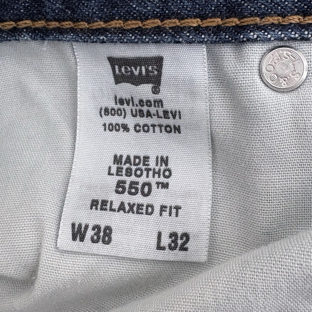 VINTAGE Levis Jeans Mens 38x32 Blue Denim Pants 550 Relaxed Red Tab Rodeo Y2K - Picture 7 of 13